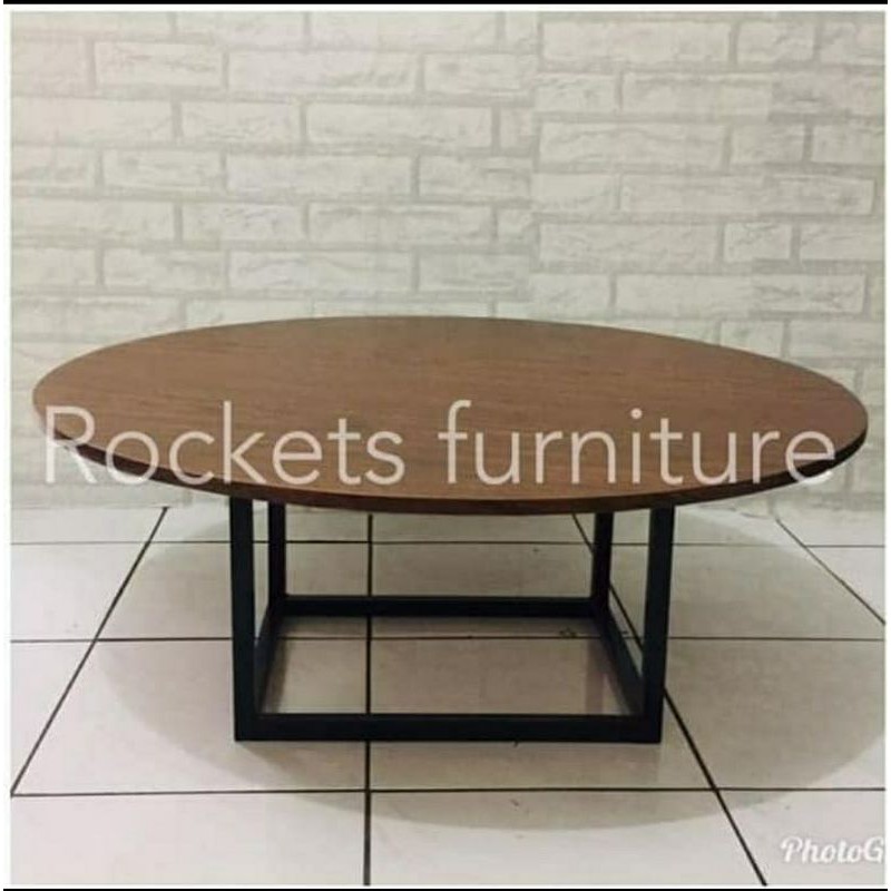 Meja Tamu Lesehan D60cm Meja Sofa Meja Lesehan Bulat Meja Makan Cafe Lesehan