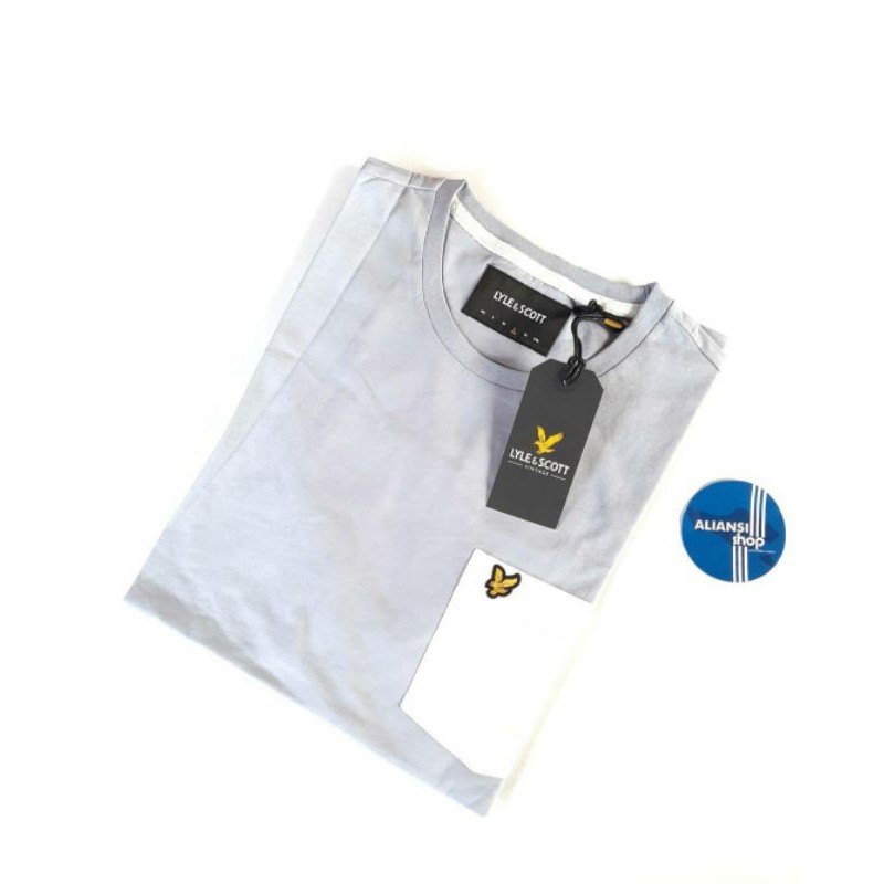 Tshirt Lyle & Scott Contrast Pocket Cloud Blue/Snow White