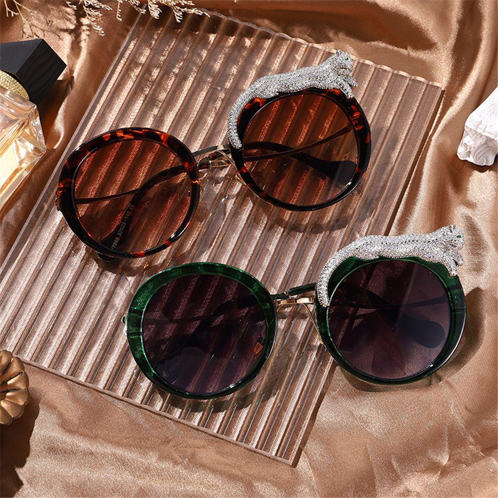 Lily Kacamata Hitam Untuk Wanita Fashion Bulat Berlian Eyeglasses Sun Glasses