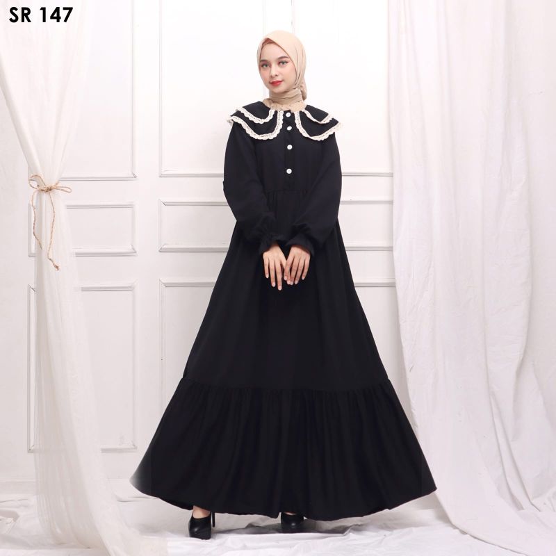 GROSIR ( 53 rb  x 6pcs ) -KODE -147 GAMIS VOXY ONLY BLACK