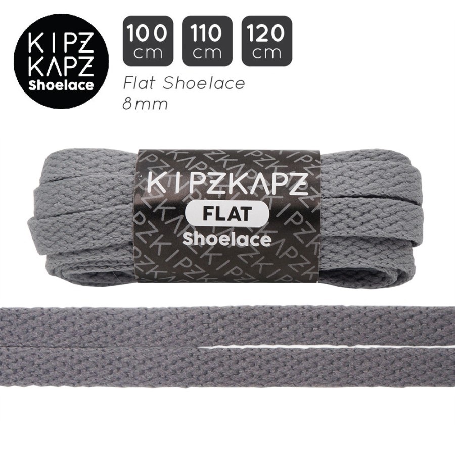 Tali Sepatu Pipih/Flat Shoelace 8mm KIPZKAPZ F3 Color Grey