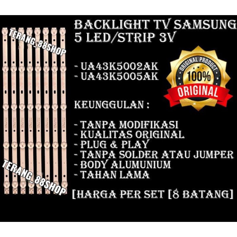 BACKLIGHT TV SAMSUNG 43 inc type UA 43K5002 5LED 3VOLT