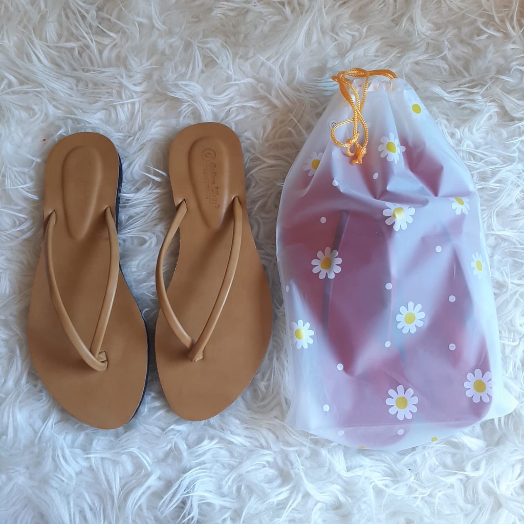sandal wanita flet slip on golden ways isrin Isran colection-6