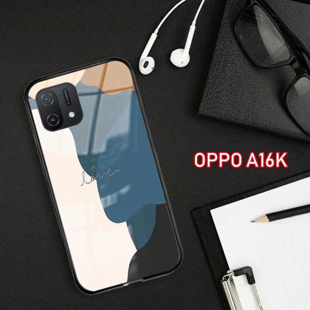 Softcase Glass Kaca [K30] OPPO A16K Terbaru Casing Handphone-Pelindung Handphone