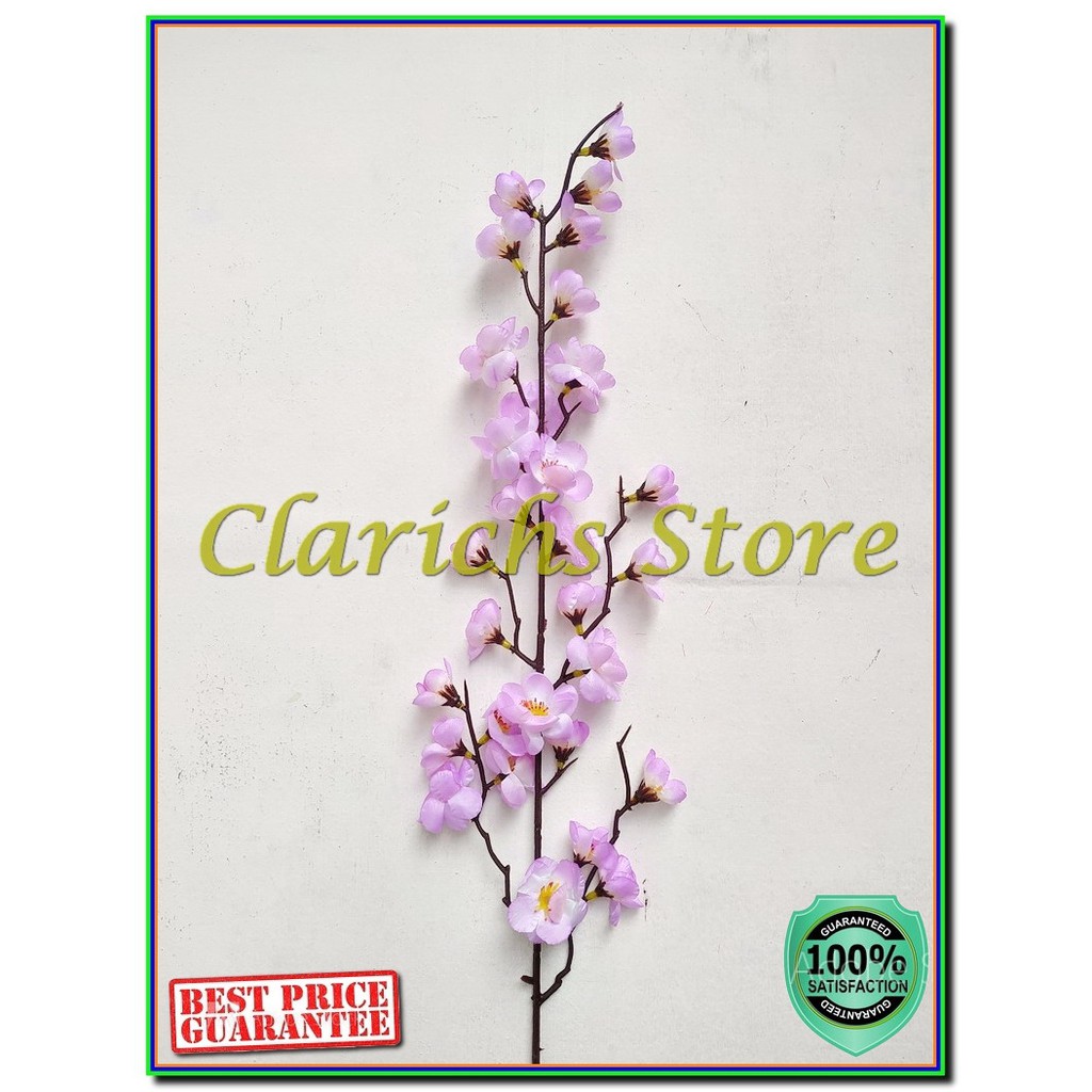 Tangkai Bunga Sakura - Bunga Plastik Sakura Imlek Artificial Pajangan Hiasan Rumah Konyan Gong Xie-Ungu