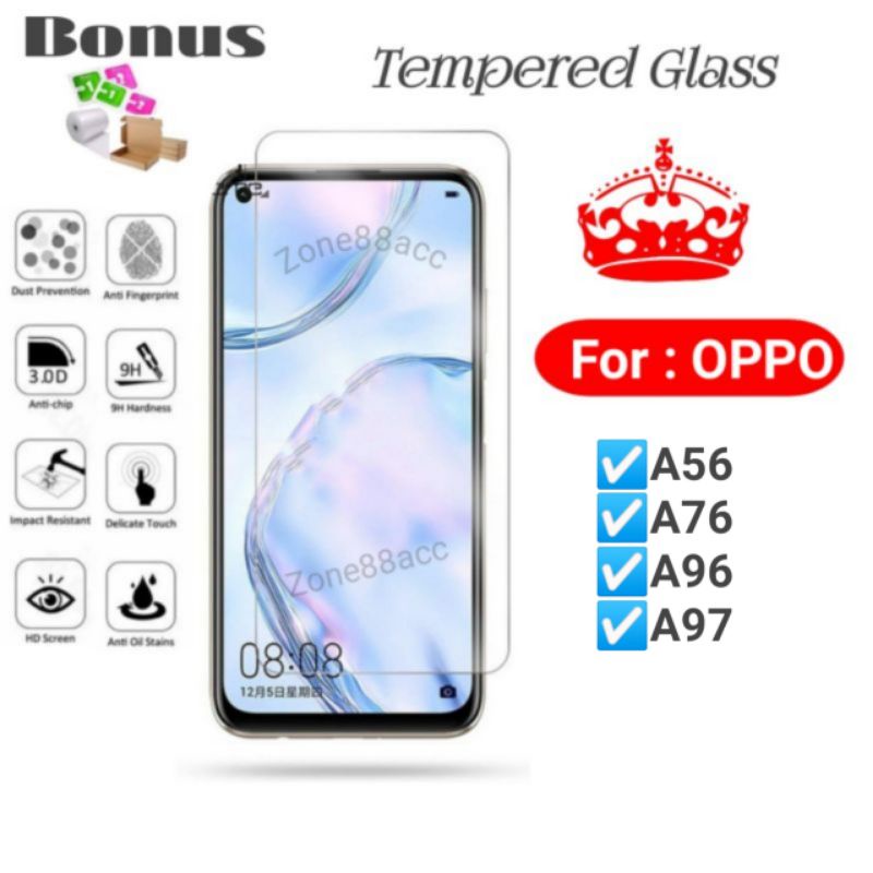 Antigores Tempered glass screen guard protector Oppo A56 A76 A96 A97 5G TG Bening Antiblue Spy Blue light Full Garskin Lensa Lens Pelindung Layar Kamera ceramic kaca