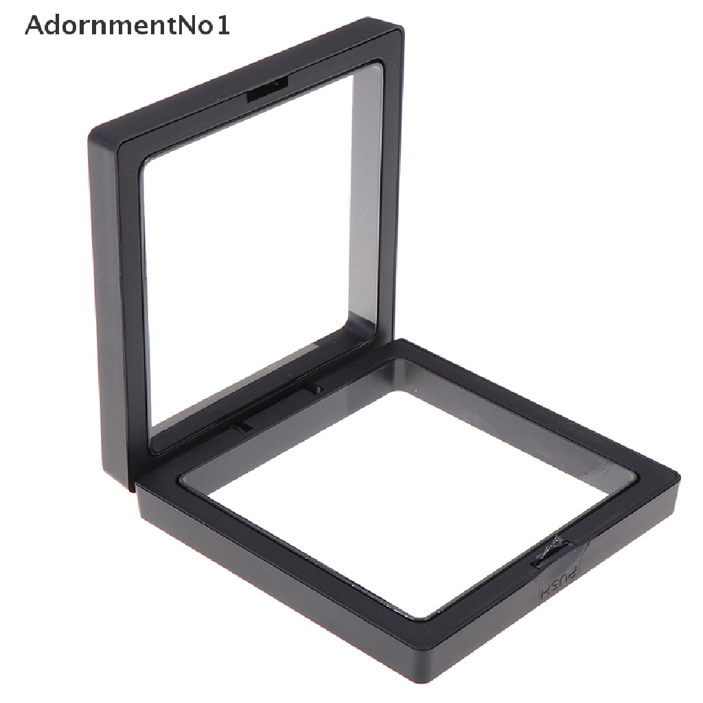 (AdornmentNo1) Frame display Perhiasan / Koin 3D Ukuran 90x90mm Warna Hitam