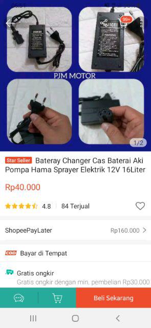 Baterai Changer Cas Pompa Semprot Hama Disinfektan12 V Cba Elektrik