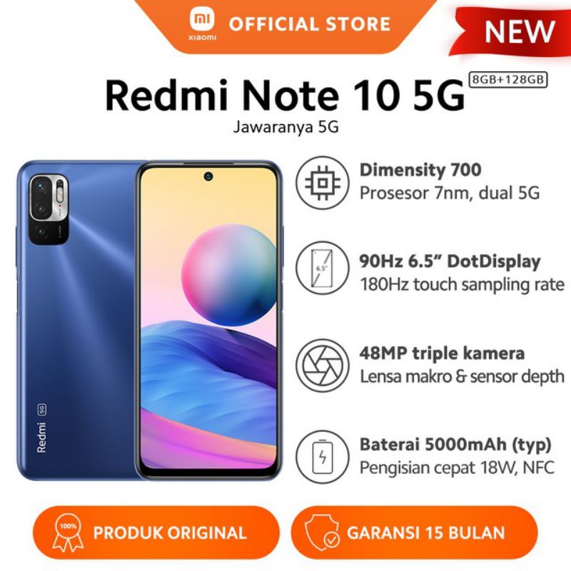 xiaomi redmi note 10 5g 4128 8128 garansi resmi