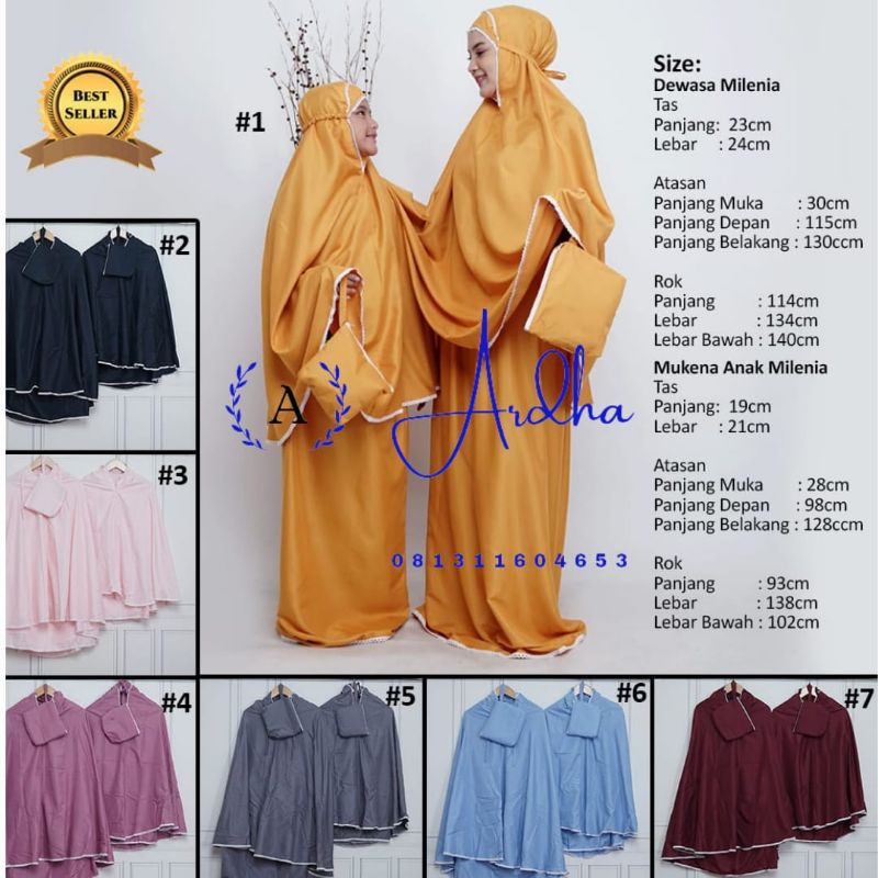 MUKENA CAUPLE  POLOS WARNA  KATUN ALESYA