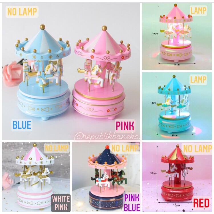 KOTAK MUSIK UNICORN MELODY MUSIC BOX CAROUSEL KOMIDI PUTAR KUDA