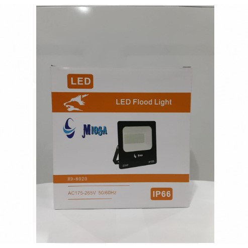 LAMPU Sorot LED FLOOD LIGHT Merk MIOSA 20 Watt RD 8020 Warna Putih