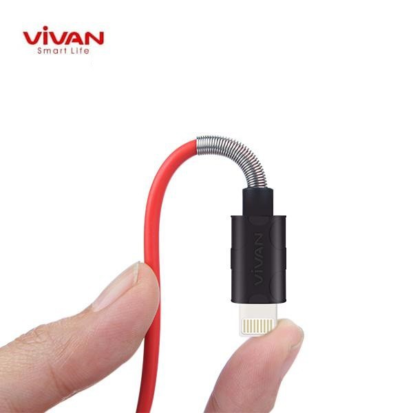 Kabel Data Vivan FL100 For iPhone X/11/XS  Lighting Data Cable  2.4A 1M