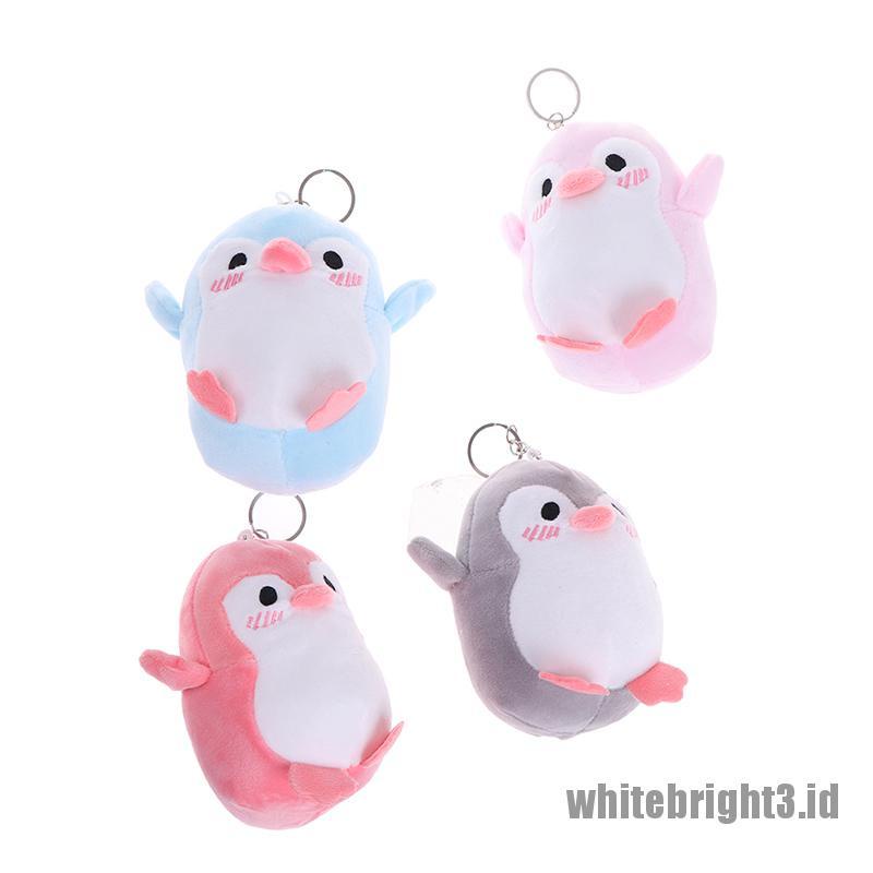 (white3) Mainan Boneka Plush Penguin 12CM Dengan Gantungan Kunci Untuk Bayi / Anak