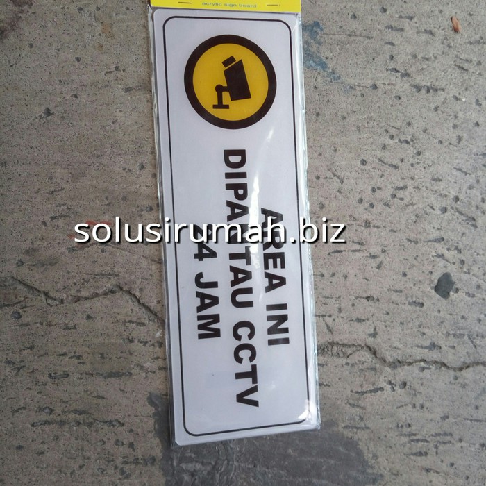 LABEL ACRYLIC 9.7*29CM AREA DIPANTAU CCTV 24JAM SIGN BOARD TANDA AKRIL