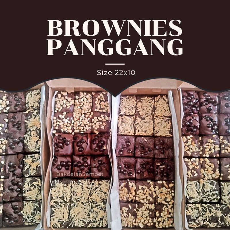 

Fudgy Brownies Panggang cake mini fullsize coklat keju kacang almond ukuran 22x10 10x10