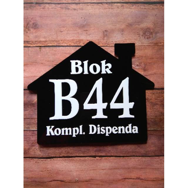 Nomor rumah bentuk rumah 25x20