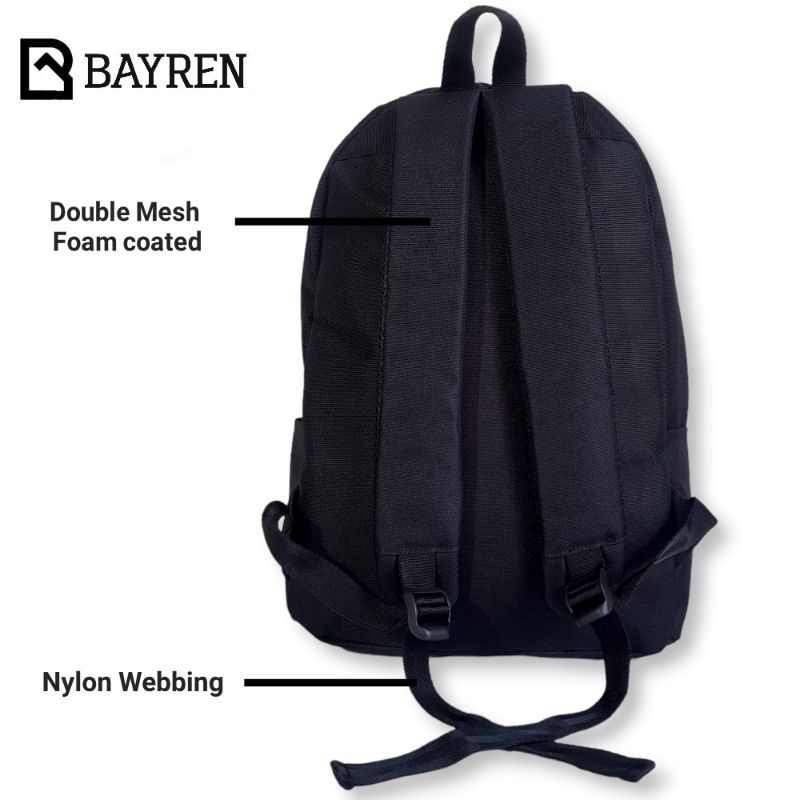 BYR 03 Tas Ransel Bayren Black Series Backpack Laptop Distro Pria Wanita