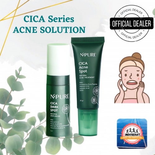 NPURE Cica Acne Dark Spot Cream Treatment - Krim Perawatan Penghilang Pembersih Wajah Anti Jerawat Flek Hitam