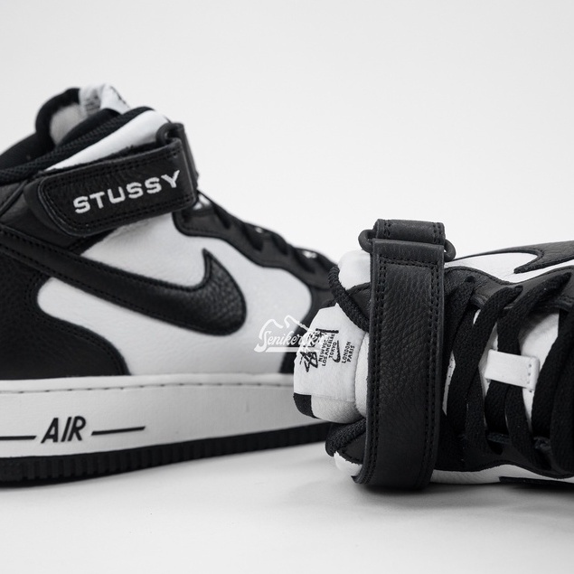 Air Force 1 Mid Stussy Black White