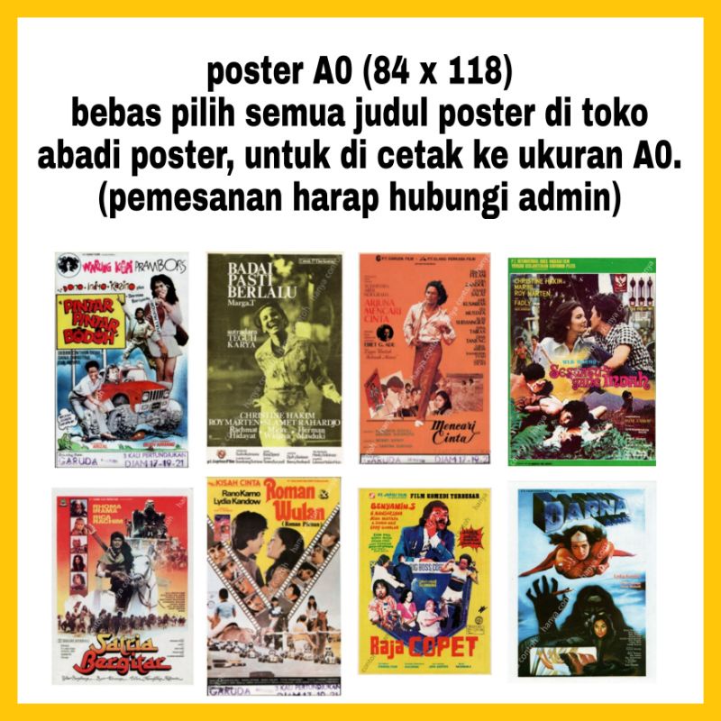 POSTER A0 / POSTER FILM  / POSTER LAWAS / POSTER INDONESIA / POSTER RETRO / POSTER LAMA / POSTER ANT