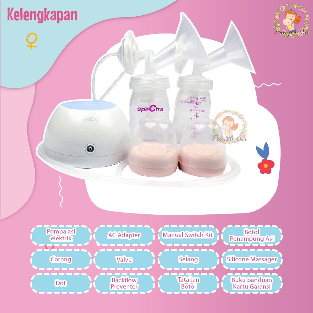 Spectra M1 Dual Pump &amp; Rechargable Breast Pump Electric Perlengkapan Asi Bayi By Mallpompaasi