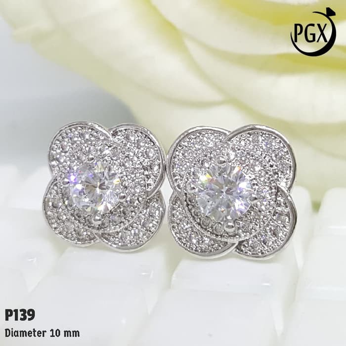 P139 Anting Tusuk Giwang Batu Zirconia Perhiasan Imitasi Xuping Emas