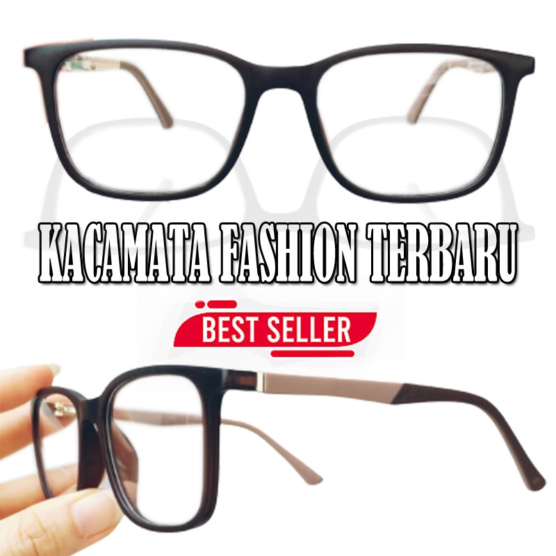 COD Kacamata Pria Wanita Transparan kaca mata Gaya Fashion Square Eye Glasses Kacamata Normal Gaya