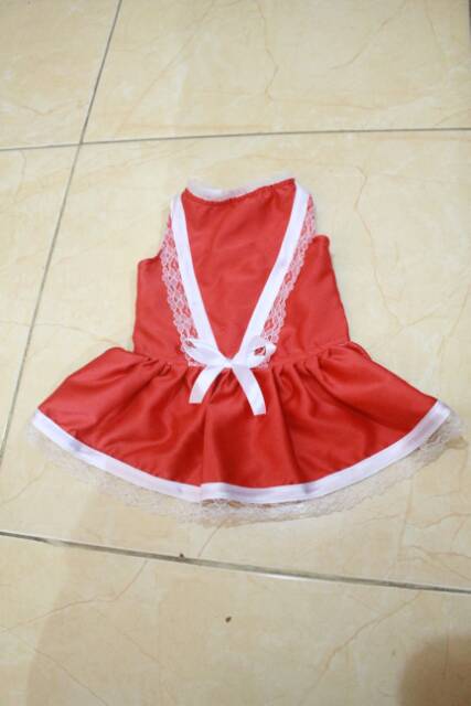 Dress maid anime red vermilion / baju kucing lucu terlaris / baju kucing dan anjing size S M L XL