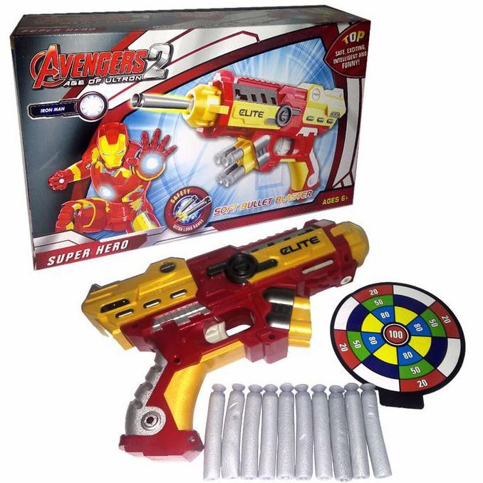 pistol pistolan nerf soft bullet gun peluru busa kokang