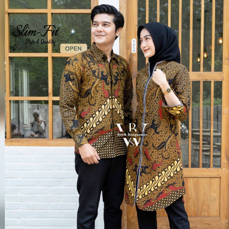 BAJU BATIK COUPLE COUPEL KEMEJA TUNIK SARIMBIT PASANGAN KAPELAN SERAGAM KERJA KAPEL PREMIUM TERBARU