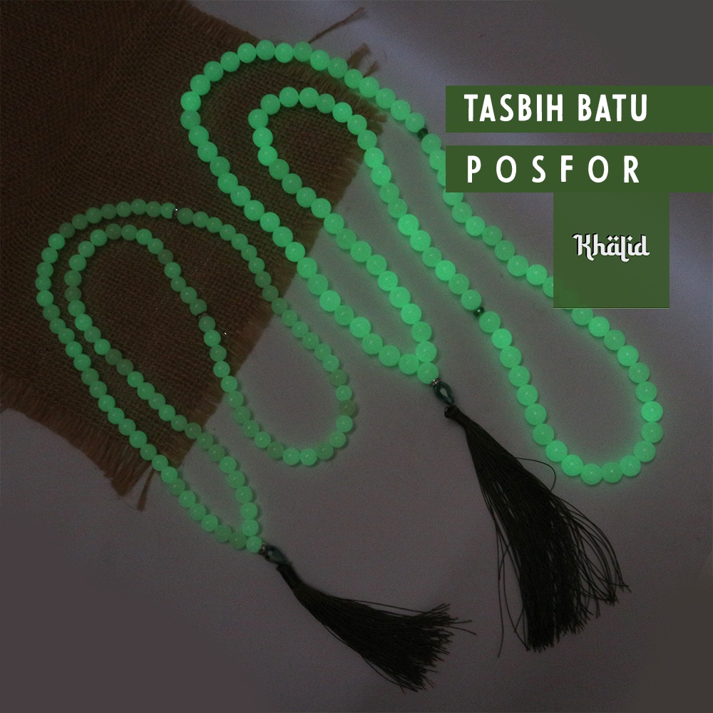 TASBIH BATU POSFOR ASLI NATURAL MENYALA DALAM KEGELAPAN