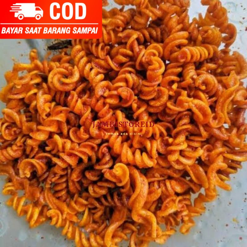 

(JAMBISTOREID) Makanan Ringan Kiloan Makaroni Spiral Rasa Original Asin Pedas Jeruk Jajanan Kekinian Mie Lidi Basreng Makaroni Reguler Biasa Kriuk Renyah Tidak Keras Jambi