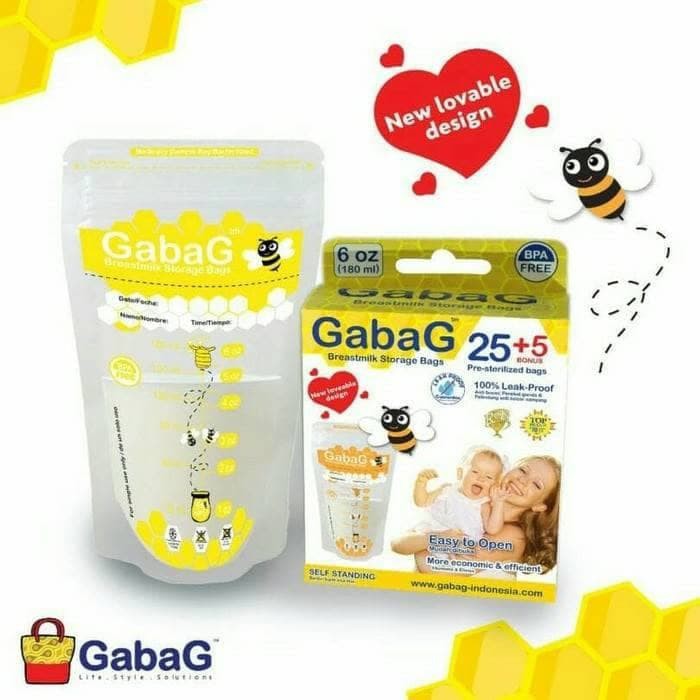 Gabag Breastmilk Storage 180ml 30pcs | Kantong ASI