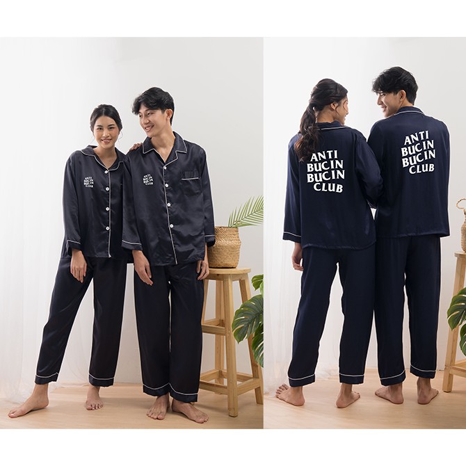 Zavyn Piyama Satin Couple Long Slevee Anti Bucin Bucin Club