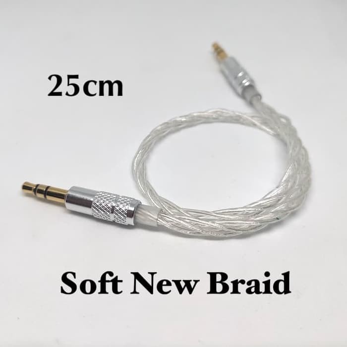 Soft New Braid 25cm AUX 3.5mm to 3.5mm Audio Cable M2M DAP DAC AMP