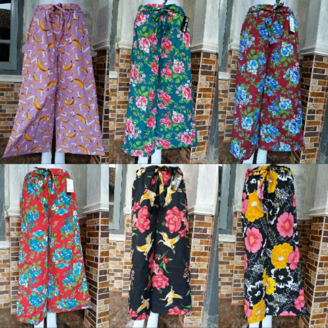 Katun motif | celana katun motif | kulot katun motif | bawahan wanita