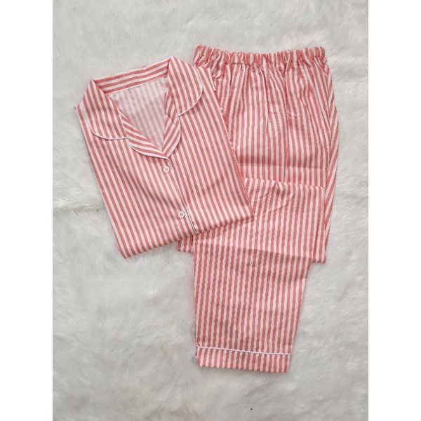 Baju Tidur Piyama Wanita/Cewek Pajamas Dewasa Katun Motif Daun-CP SALUR SALEM