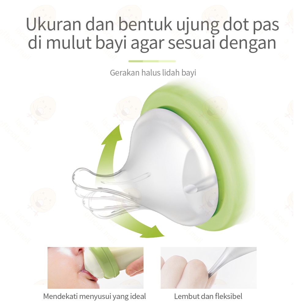 Lacoo Dot bayi wide neck anti kolik Baby nipple Tahan panas 120 derajat