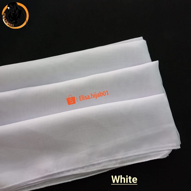 [ COD ] Hijab Bella Square Premium Hijab Segiempat-White