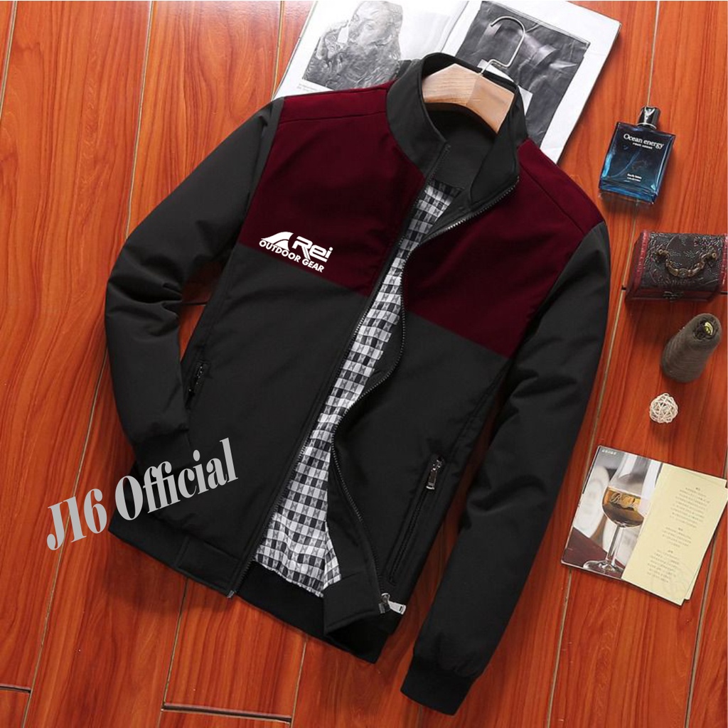 Jaket Bomber Pria Kombinasi Jaket Semi Anti Air OUTDOOR INDOOR Premium REI