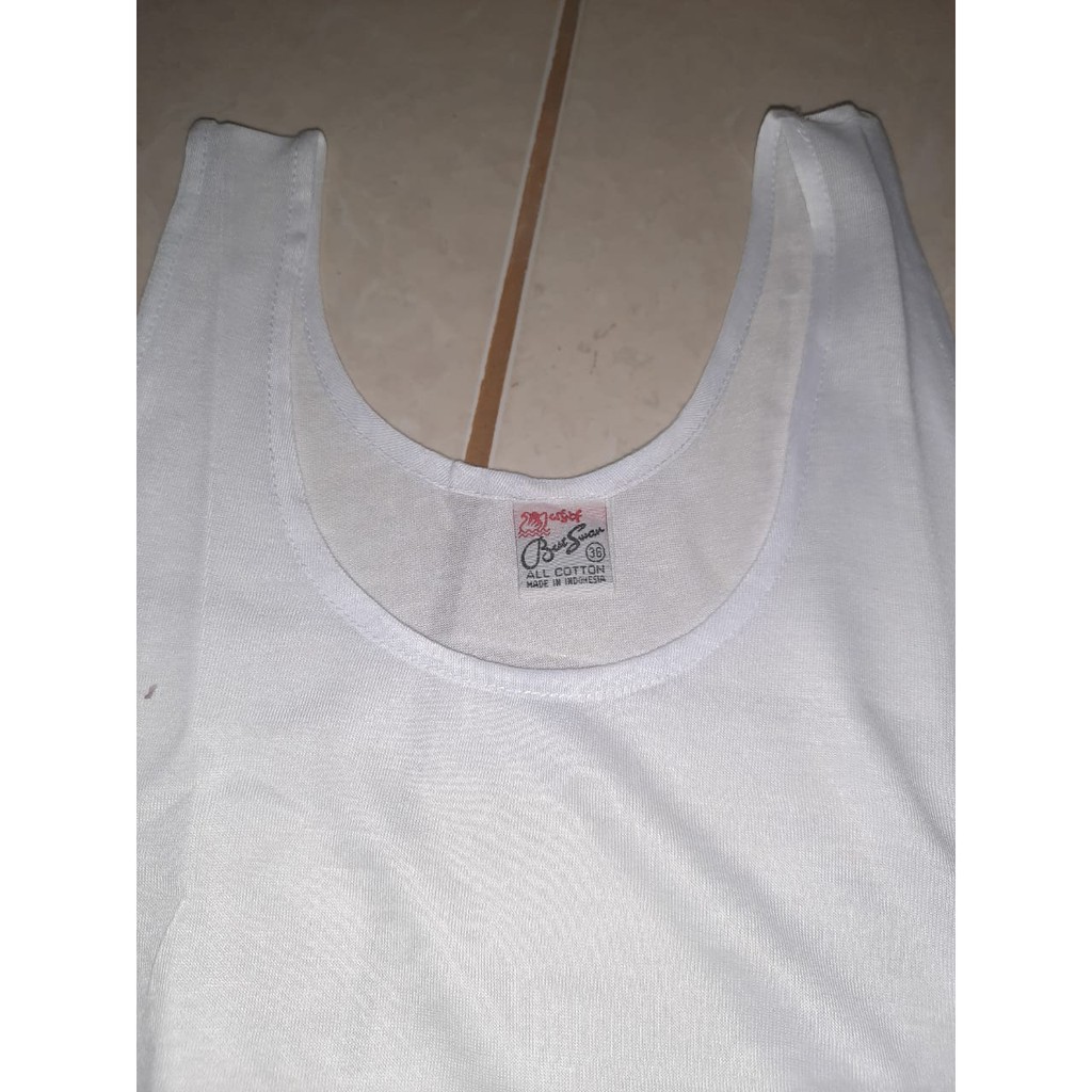 ( 3 PCS ) SINGLET KAOS DALAM PRIA PUTIH POLOS DALAMAN SIZE 34 36 38 40 MEREK SWAN