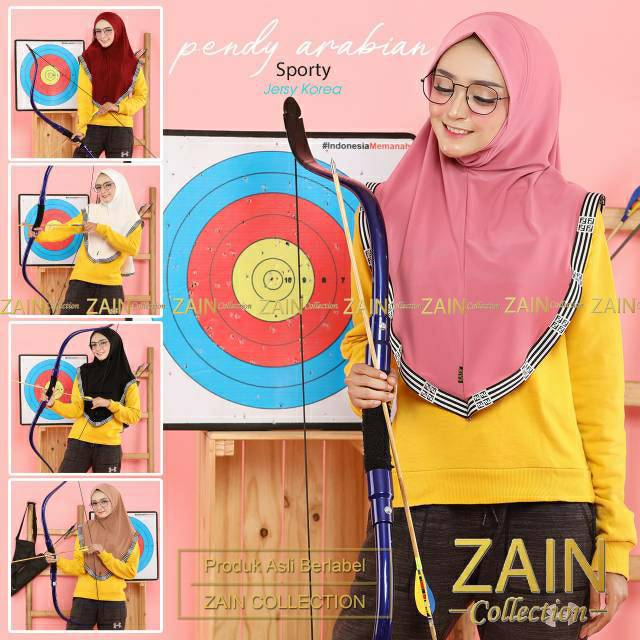 (((ORI ZAIN))) Hijab/Jilbab Instan Khimar Jersey Arabian