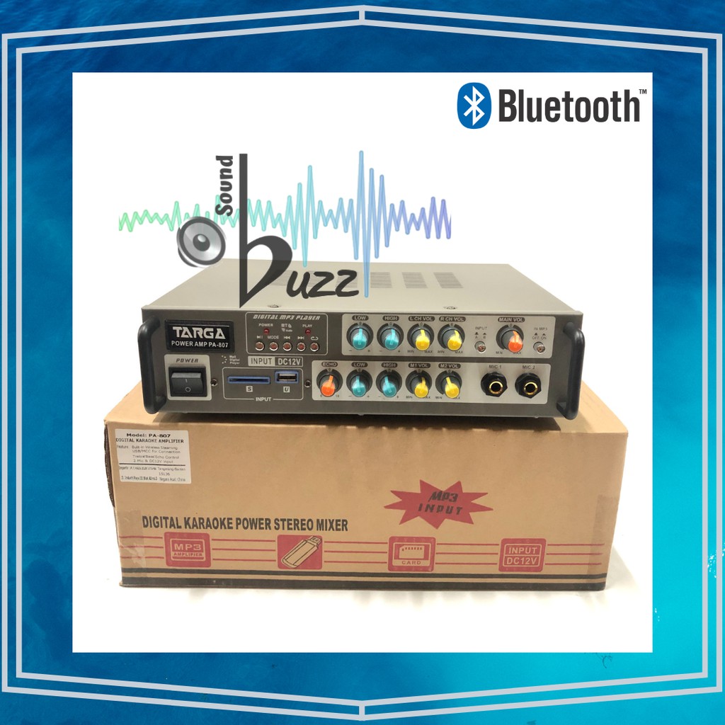 TARGA Digital Karaoke Power Stereo Mixer WRAT PA 807 + Bluetooth