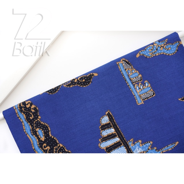 KAIN BATIK KATUN Premium Motif Khayangan Kuda Warna Biru Blue 722036 Cap 72 Jarik Jarit Samping Kebat Panjang Batik Katun Modern Premium Bahan Seragam Batik Pernikahan Kantor Keluarga Murah Kamen Jadi Batik Bali Lembaran