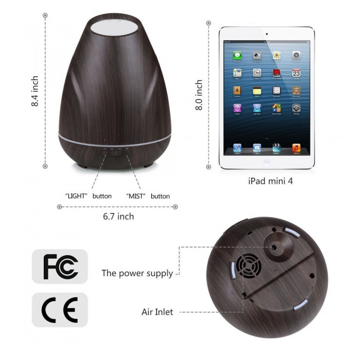 H37 - Wooden Humidifier Aroma Diffuser Essential Oil 400ml