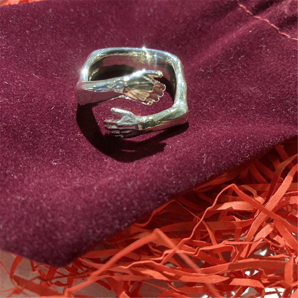 Solighter Cincin Tangan Pecinta Kreatif Emas Perak Kawin Pasangan Jari Terbuka