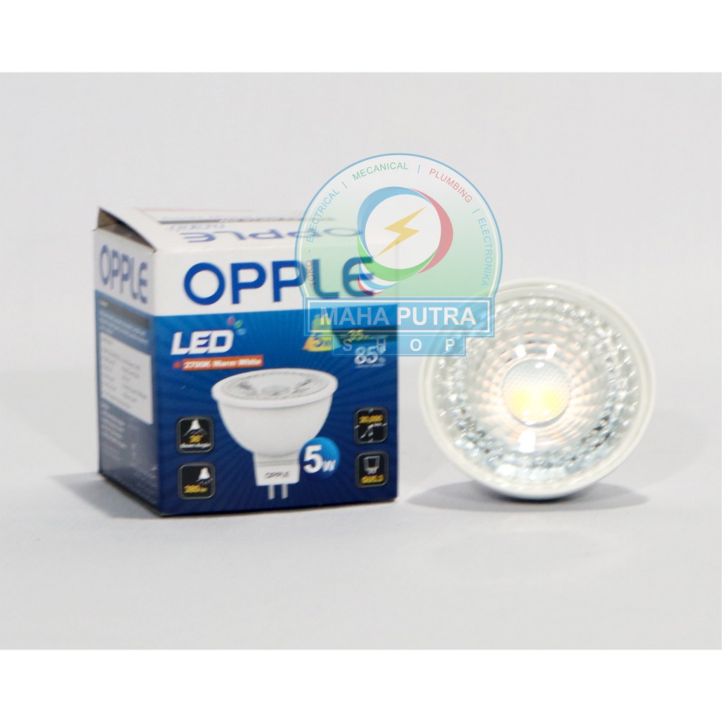 LAMPU TANCAP LED OPPLE MR 16 12 VOLT 5 WATT. WARMWHITE