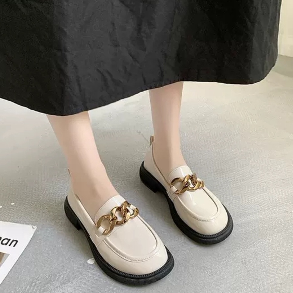 [COZY] Misha Loafers Chain Korea Fashion Wanita Import