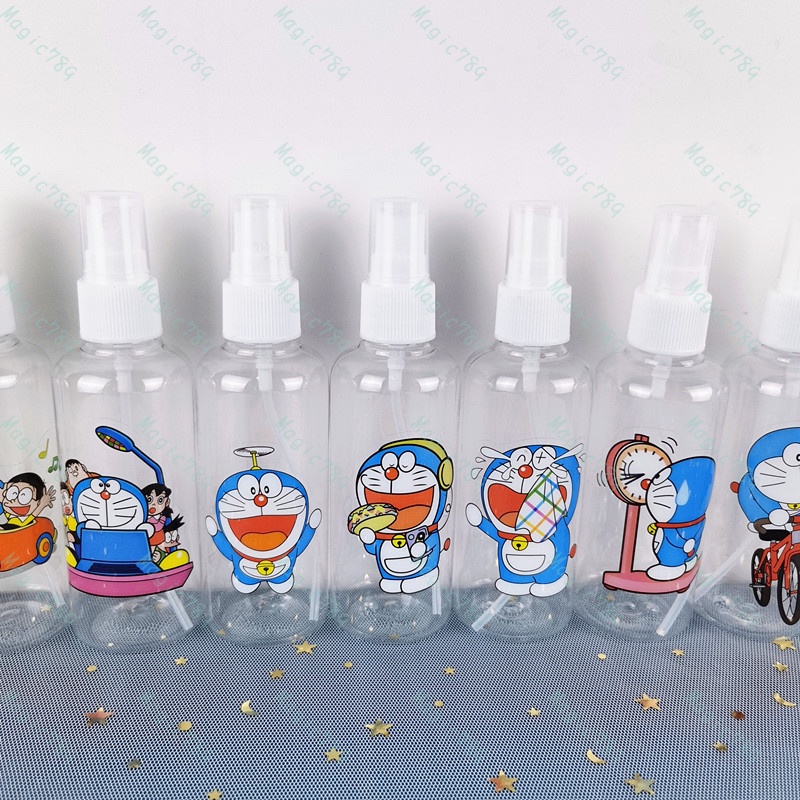 Magic789 Cute Doraemon Plastic Spray Bottle 100ML Travel Size Bottles Refillable Container for Cosmetic